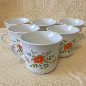 6 Corelle Wildflower Cups Mugs